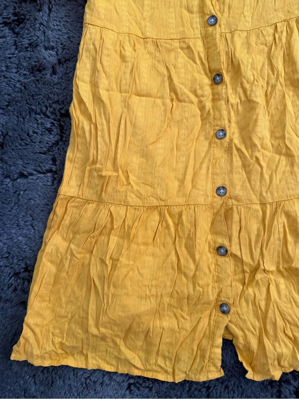 Old Navy Yellow Button-Front Eyelet Girls' Dress Size L 10/12